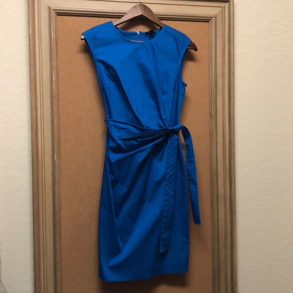 Ann Taylor Sleeveless Royal Blue Tie Dress